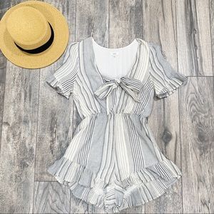 Lucca Urban Outfitters Striped Ruffle Romper. XS.